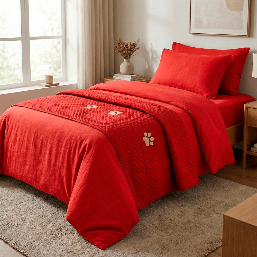 Peseira Pet para cama Solteiro Avulsa Vermelho (4).jpg