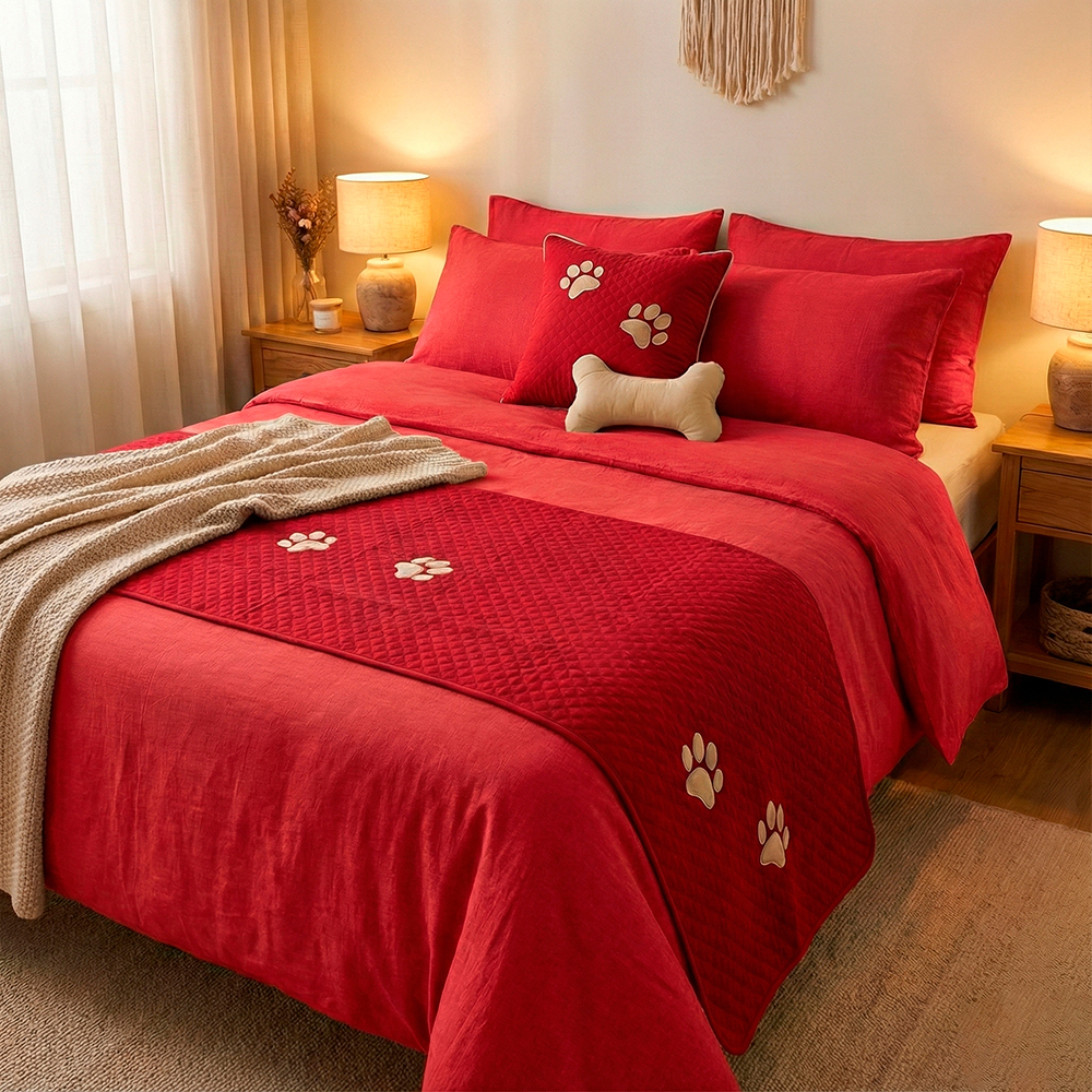 Kit Peseira para Cama Casal Vermelho (4).jpg